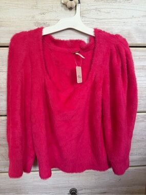 Free People Fuchsia Plush Women's Sweater